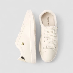 Tênis Casual Feminino Penélope Detalhe Metalizado Off White