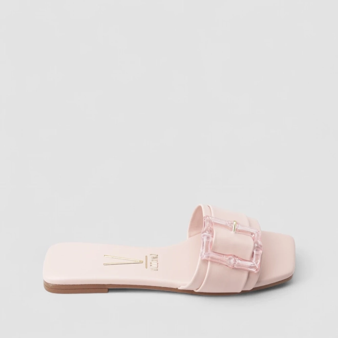 Rasteira Feminina Vizzano Original Fivela Retangular Rosa