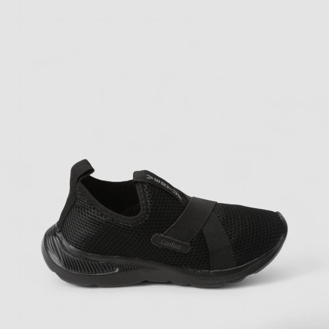 Slip On Feminino Vertus Confort Calce Fácil Mesh Preto