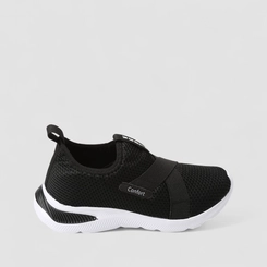 Slip On Feminino Vertus Confort Calce Fácil Mesh Preto & Branco