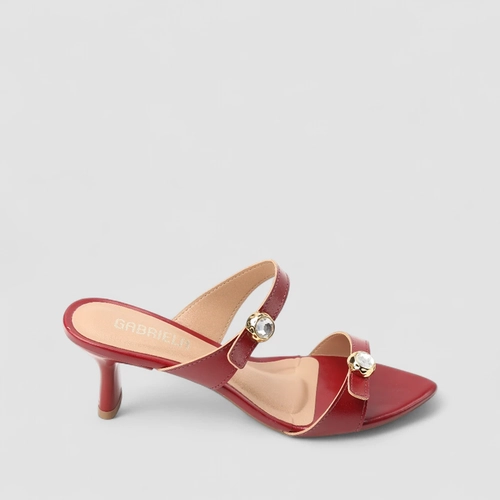 Tamanco Feminino Gabriela Enfeite Pedraria Vermelho