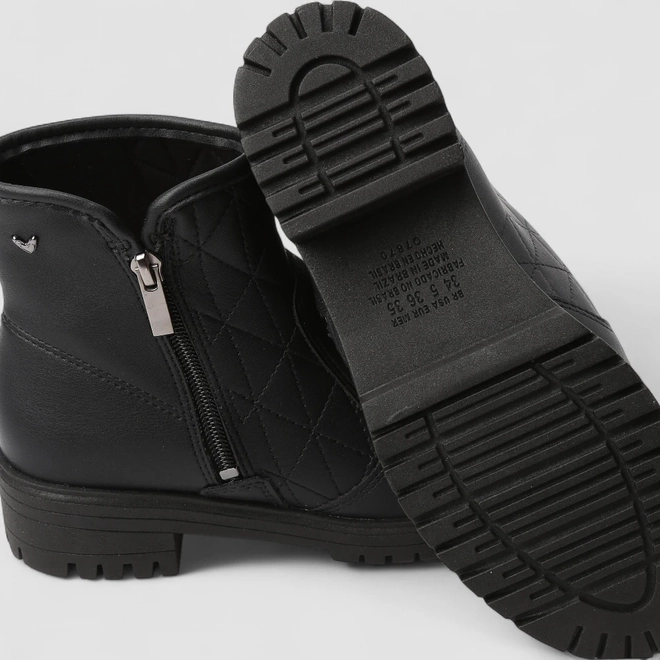 Ankle Boot Feminina Mississipi Pespontos Preto