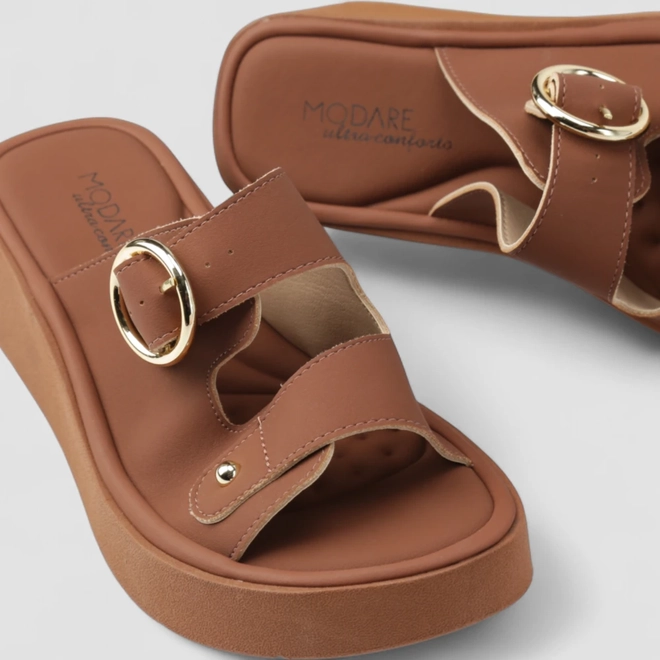 Tamanco Feminino Modare Plataforma Fivela Marrom