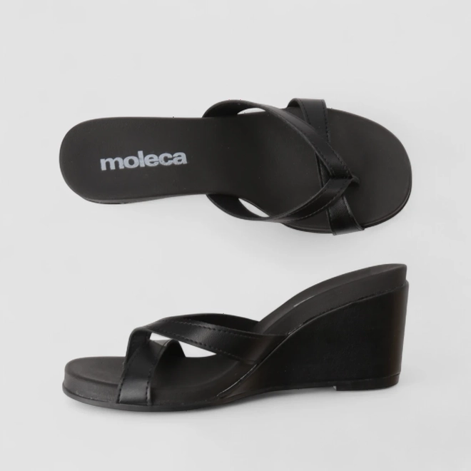 Tamanco Feminino Moleca Anabela Preto