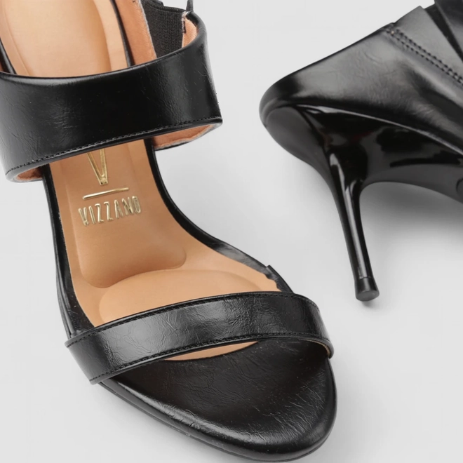 Tamanco Feminino Vizzano Salto Alto Fino Preto