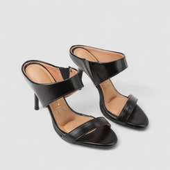 Tamanco Feminino Vizzano Salto Alto Fino Preto
