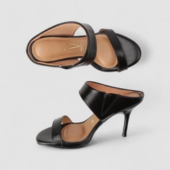 Tamanco Feminino Vizzano Salto Alto Fino Preto