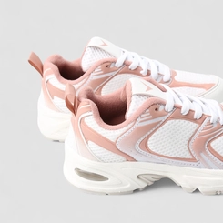 Tênis Esportivo Feminino Vertus Recortes Branco Rosa