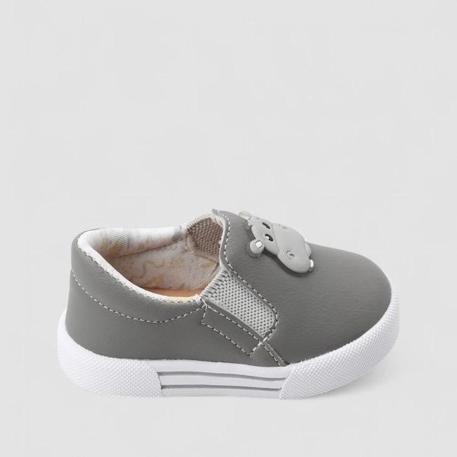 Slip On Bebê Vertus Calce Fácil Safári Cinza