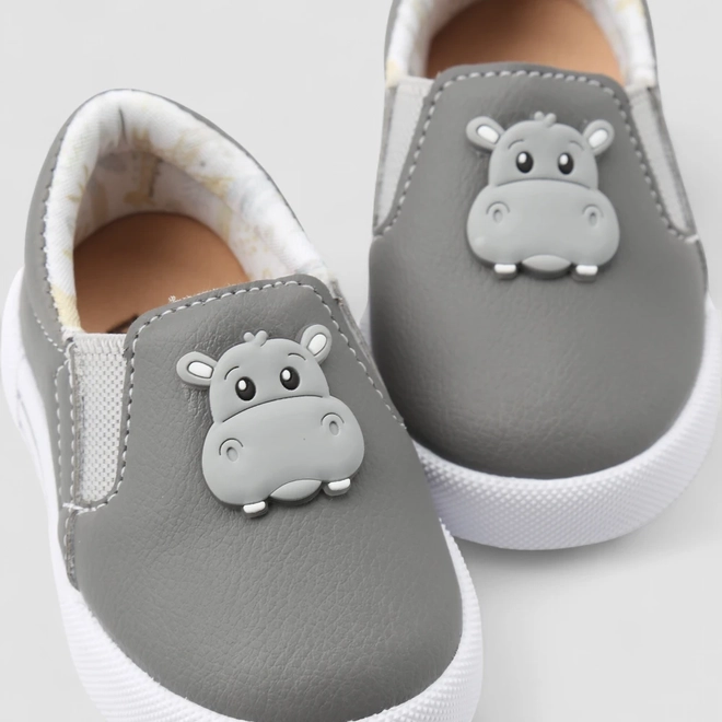 Slip On Bebê Vertus Calce Fácil Safári Cinza