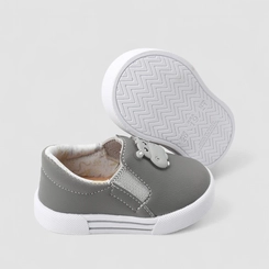 Slip On Bebê Vertus Calce Fácil Safári Cinza