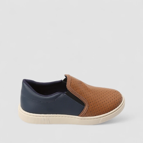 Slip On Infantil Vertus Calce Fácil Perfuros Azul