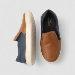 Slip On Infantil Vertus Calce Fácil Perfuros Azul