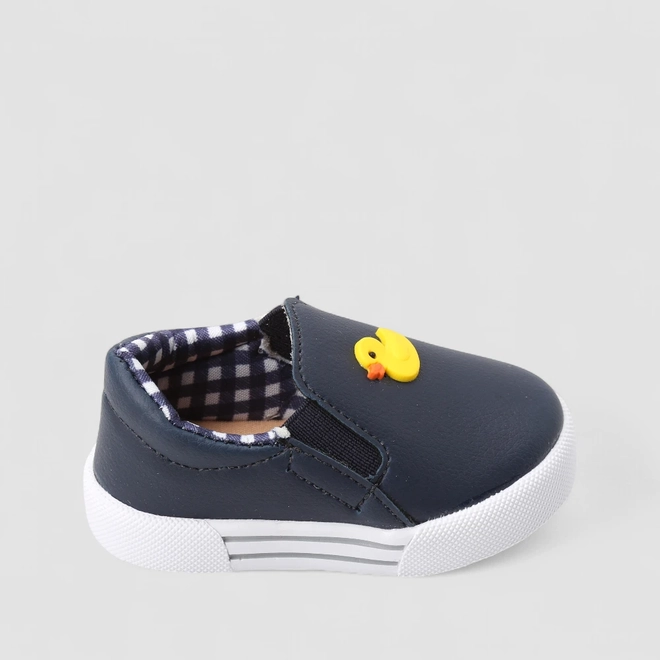 Slip On Infantil Vertus Calce Fácil Pato Amarelo Azul