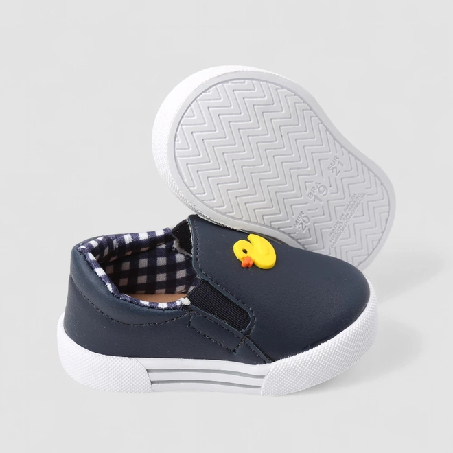 Slip On Infantil Vertus Calce Fácil Pato Amarelo Azul