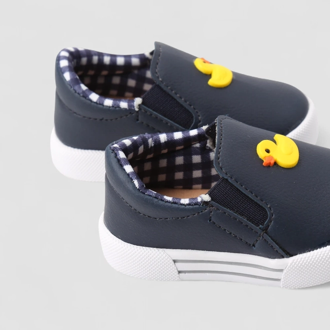 Slip On Infantil Vertus Calce Fácil Pato Amarelo Azul