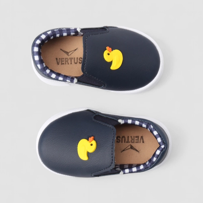 Slip On Infantil Vertus Calce Fácil Pato Amarelo Azul