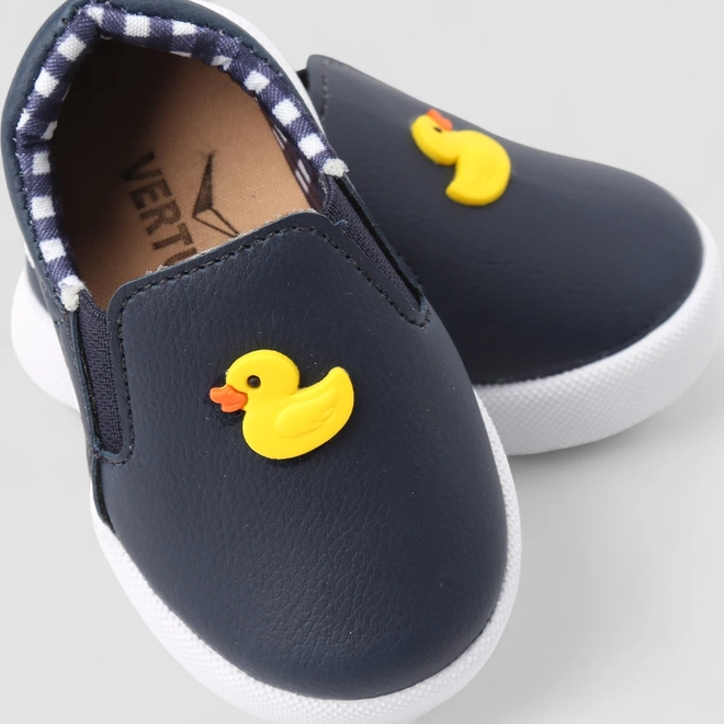 Slip On Infantil Vertus Calce Fácil Pato Amarelo Azul