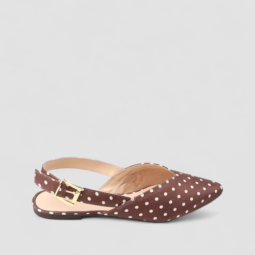 Sapatilha Slingback Feminina Gabriela Poá Recorte Marrom