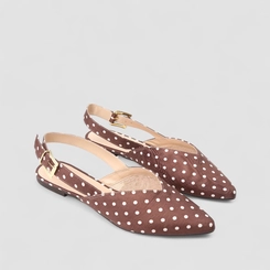 Sapatilha Slingback Feminina Gabriela Poá Recorte Marrom