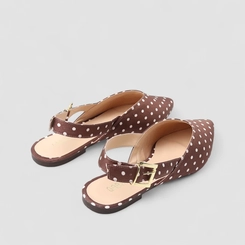 Sapatilha Slingback Feminina Gabriela Poá Recorte Marrom