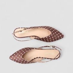 Sapatilha Slingback Feminina Gabriela Poá Recorte Marrom