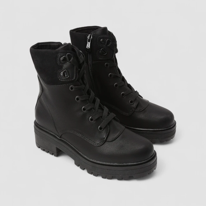 Coturno Feminino Mooncity Tratorado Zíper Preto