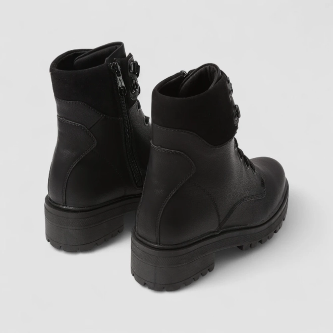 Coturno Feminino Mooncity Tratorado Zíper Preto