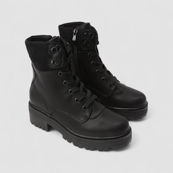 Coturno Feminino Mooncity Tratorado Zíper Preto