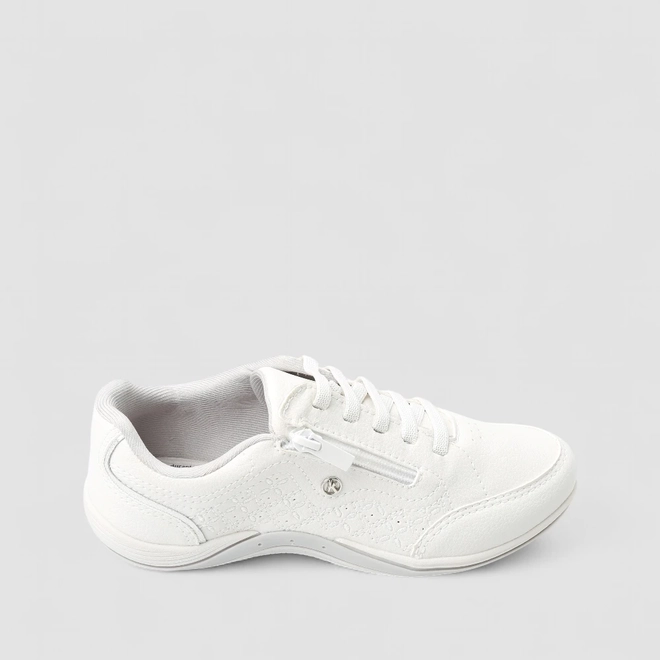 Tênis Casual Feminino Kolosh Zíper Branco