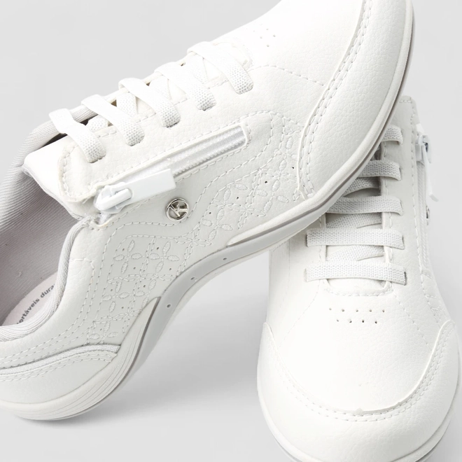 Tênis Casual Feminino Kolosh Zíper Branco