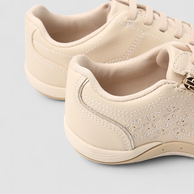 Tênis Casual Feminino Kolosh Zíper Bege