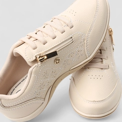 Tênis Casual Feminino Kolosh Zíper Bege