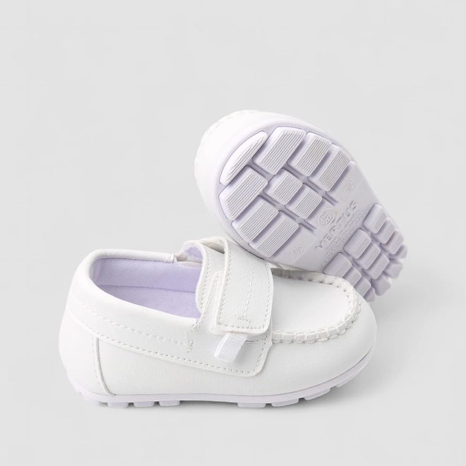 Mocassim Infantil Vertus Tira Aderente Branco