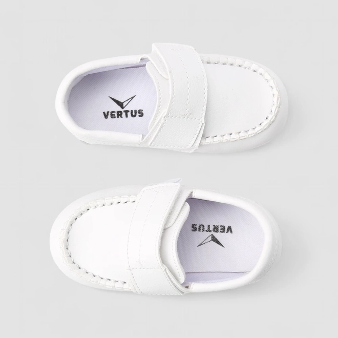 Mocassim Infantil Vertus Tira Aderente Branco