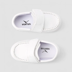 Mocassim Infantil Vertus Tira Aderente Branco