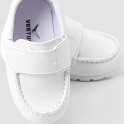 Mocassim Infantil Vertus Tira Aderente Branco