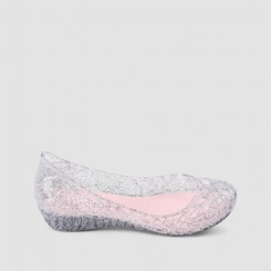 Sapatilha Infantil Charmosinhas Chic Glitter Vazado Prata