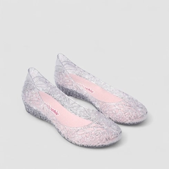 Sapatilha Infantil Charmosinhas Chic Glitter Vazado Prata