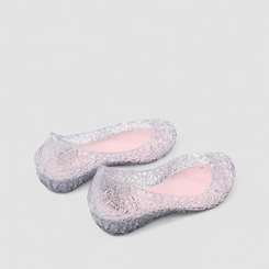 Sapatilha Infantil Charmosinhas Chic Glitter Vazado Prata