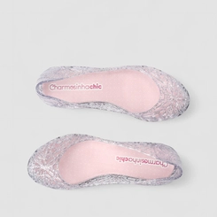 Sapatilha Infantil Charmosinhas Chic Glitter Vazado Prata