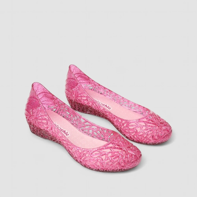 Sapatilha Infantil Charmosinhas Chic Glitter Vazado Rosa