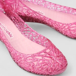 Sapatilha Infantil Charmosinhas Chic Glitter Vazado Rosa