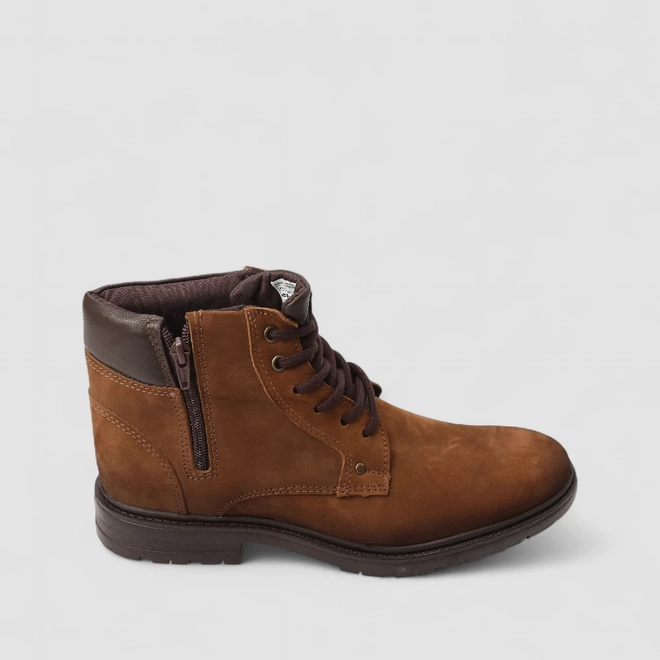 Bota Masculina Bow River Couro Zíper Marrom