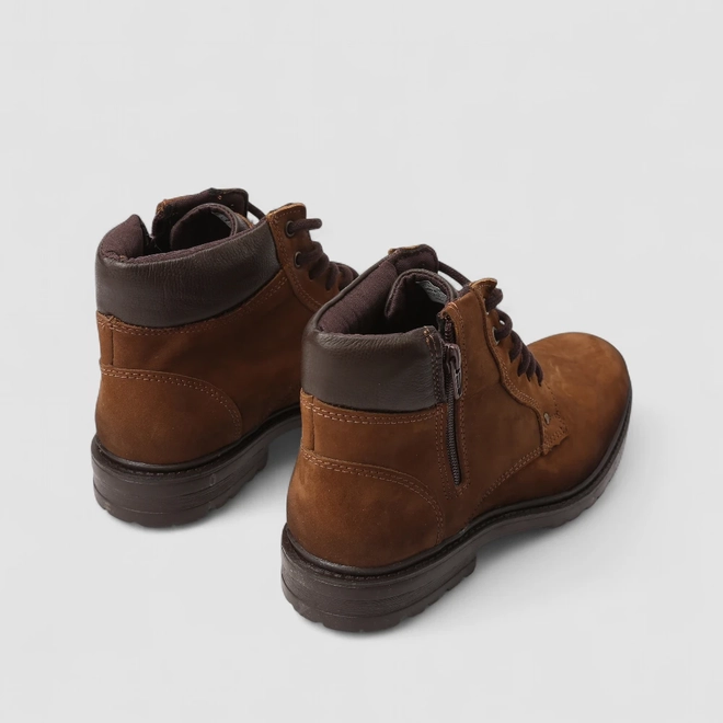 Bota Masculina Bow River Couro Zíper Marrom