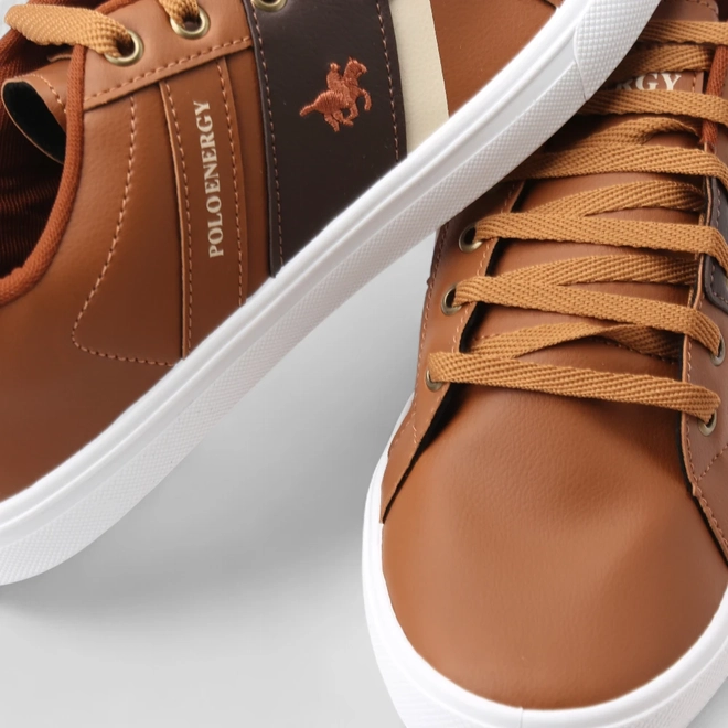 Sapatênis Masculino Polo Energy Recorte Caramelo