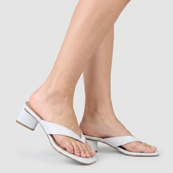 Tamanco Feminino Penélope Salto Geométrico Azul