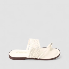 Rasteira Feminina Gabriela Tira Trama Bold Off White