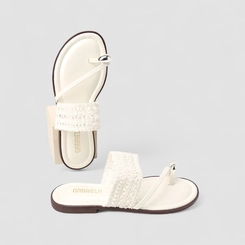 Rasteira Feminina Gabriela Tira Trama Bold Off White