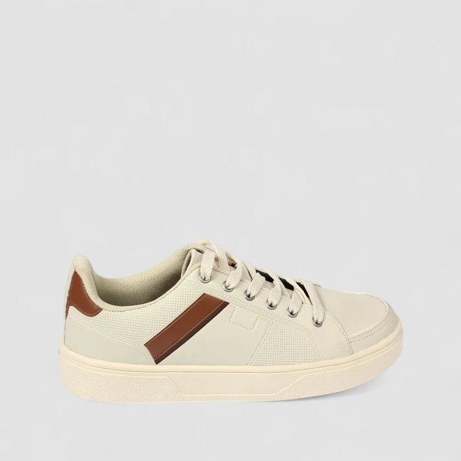Tênis Casual Masculino Woche Detalhes Marrons Off-White